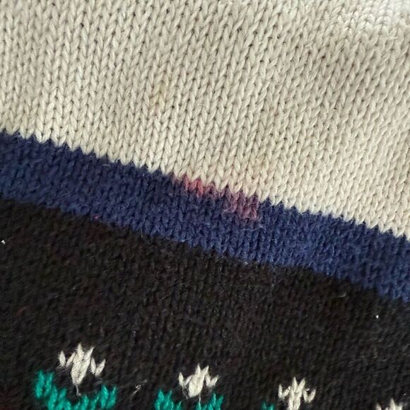 Vintage 90s Jordache Novelty Sweater Applique Embroidered Mock Neck Sweater M - Picture 10 of 10